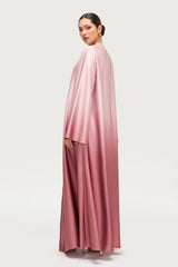 Luxurious Satin Ombre Open Abaya Elegance