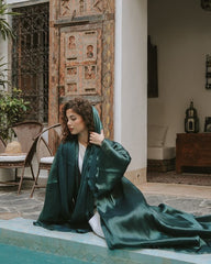 Reversible Crystal Satin Abaya – Dual Elegance