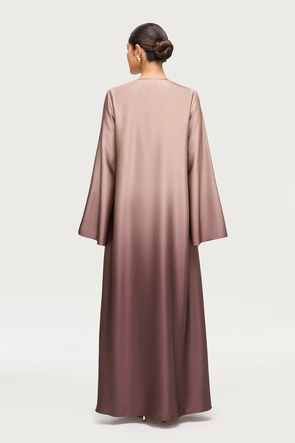 Luxurious Satin Ombre Open Abaya Elegance