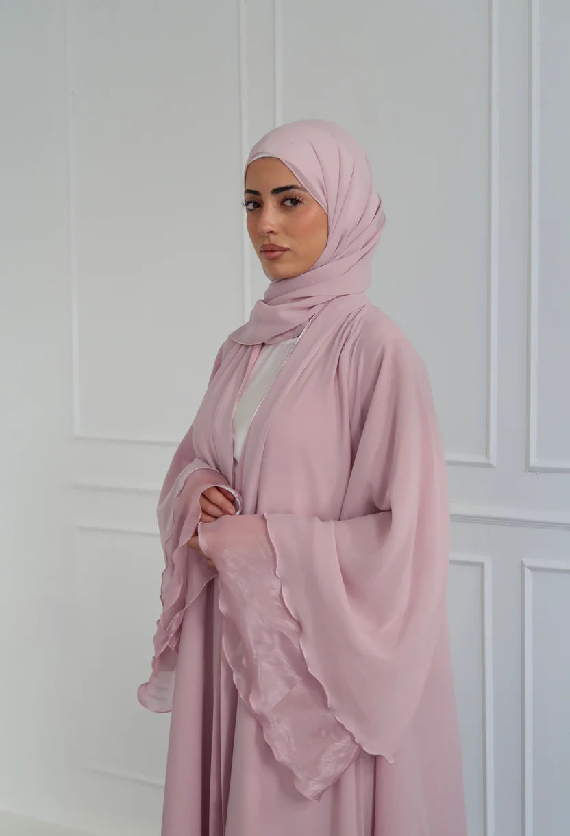 Reversible Crystal Satin Abaya – Dual Elegance