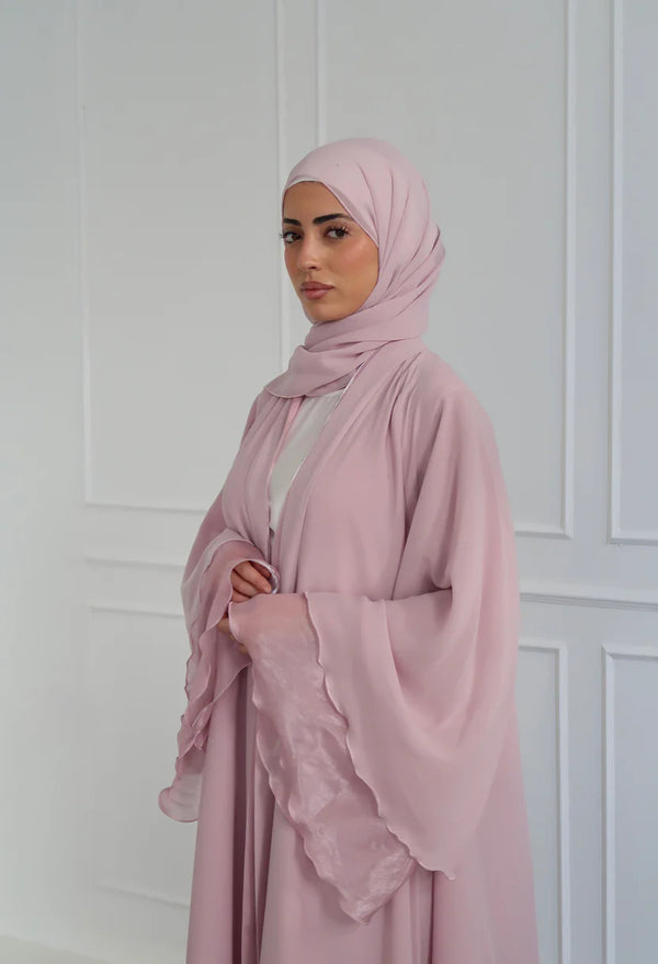 Reversible Crystal Satin Abaya – Dual Elegance