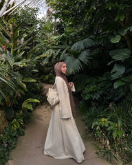 Limited-Edition Egg-White Mixed Fabric Abaya